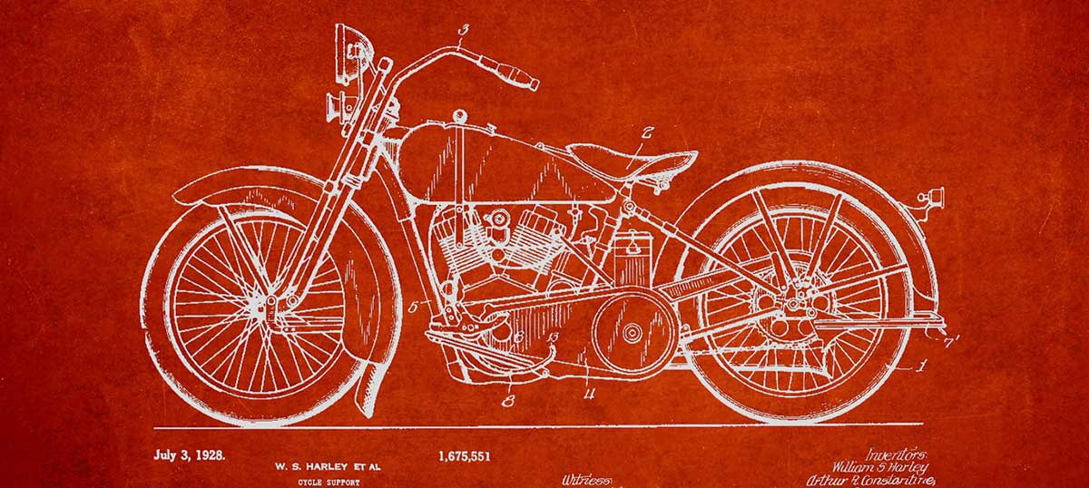 Motorcycle Blueprints Canvas Prints