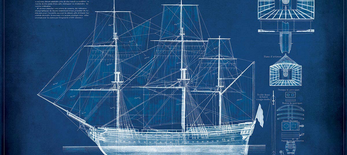 Nautical Blueprints Canvas Art Prints