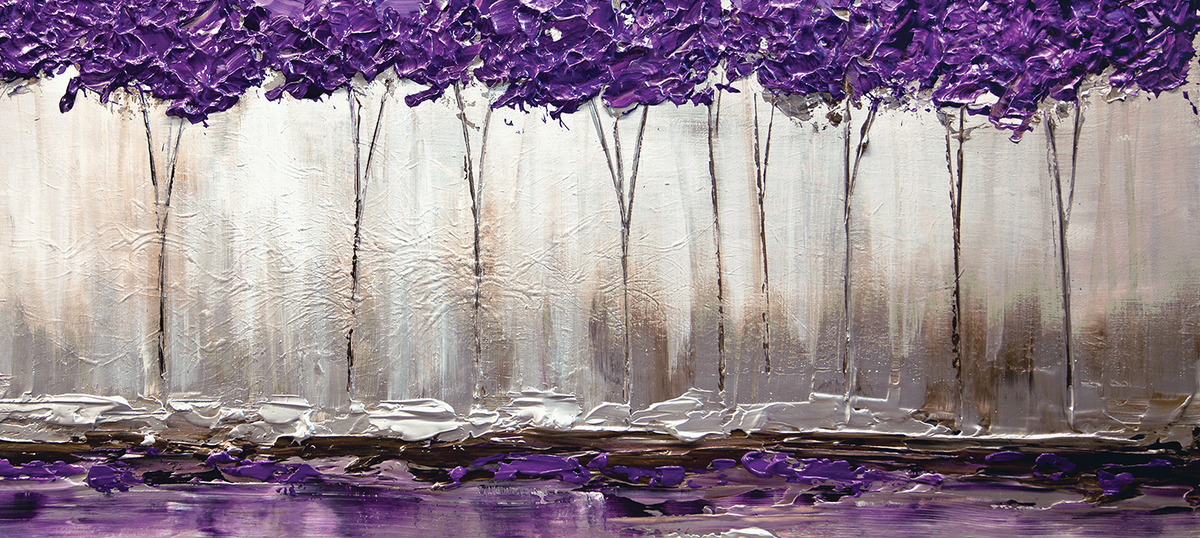 Gray & Purple Art Canvas Artwork