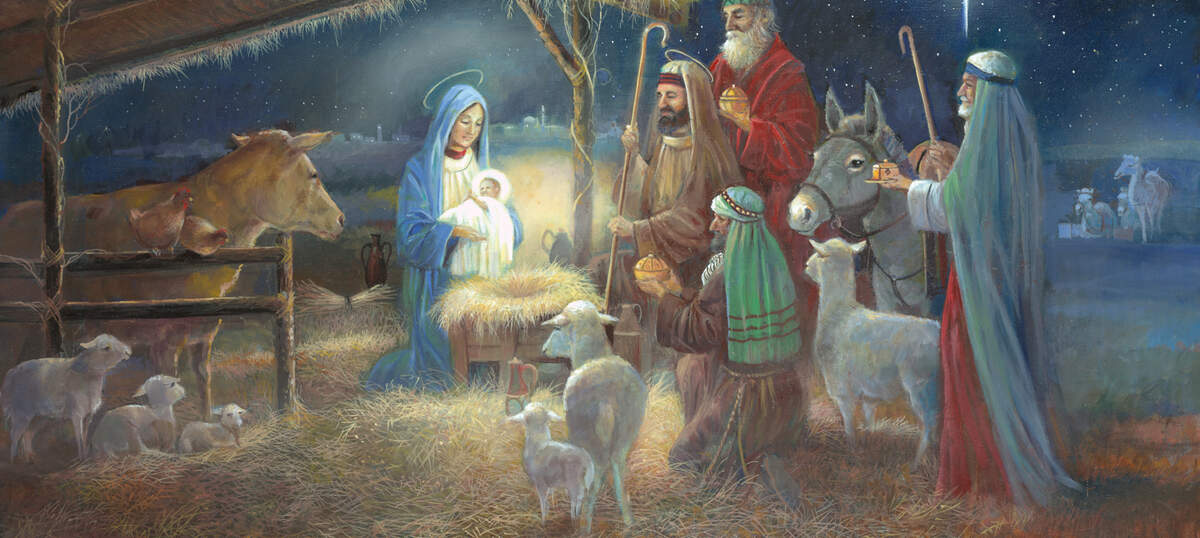 Nativity Scene Art Canvas Prints