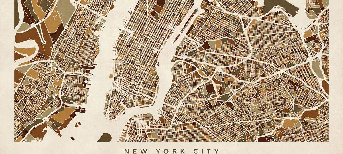 New York City Map Canvas Art Prints
