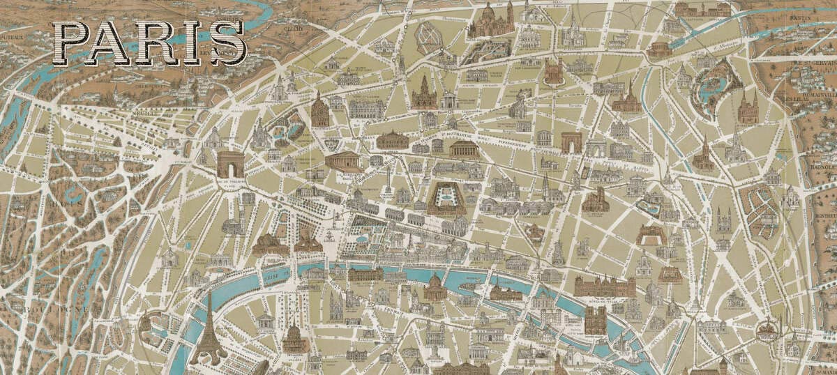 Paris Maps Canvas Prints