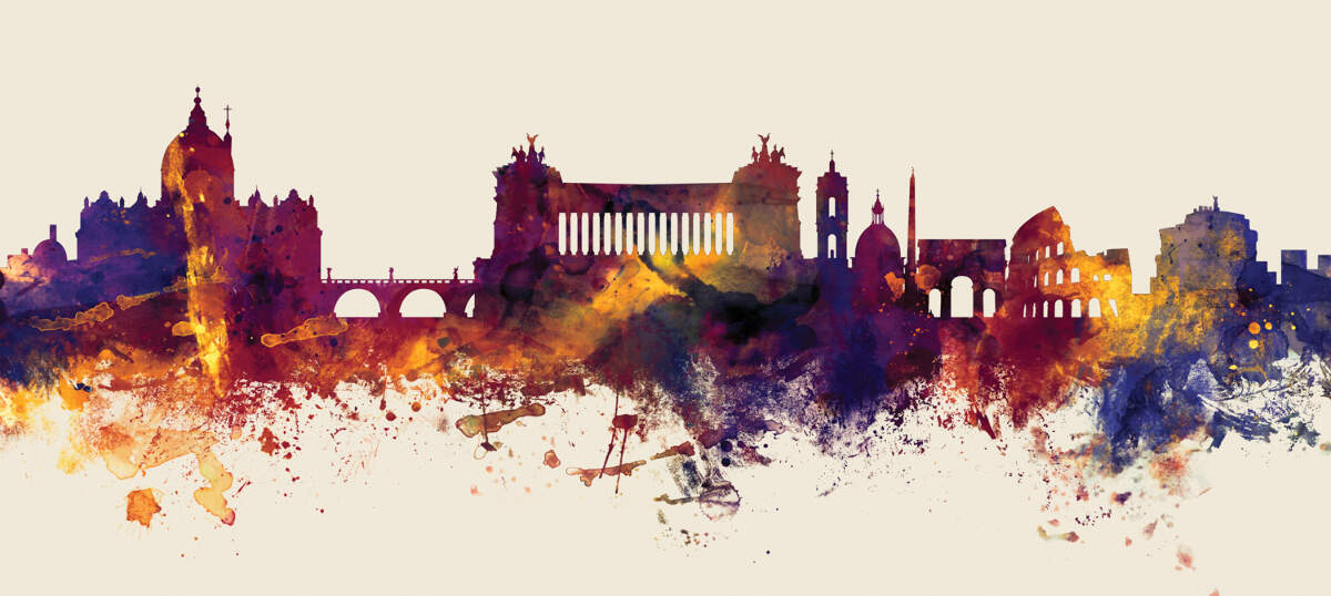Rome Skylines Canvas Wall Art
