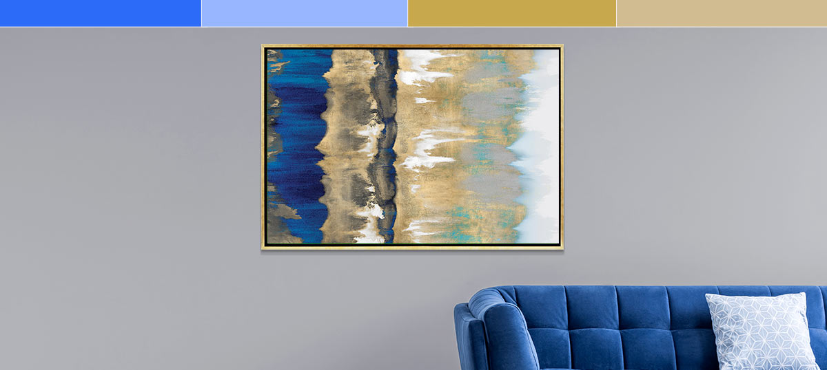 Blue & Gold Art Canvas Art Prints