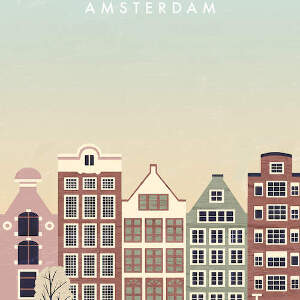 Amsterdam Travel Posters Canvas Artwork