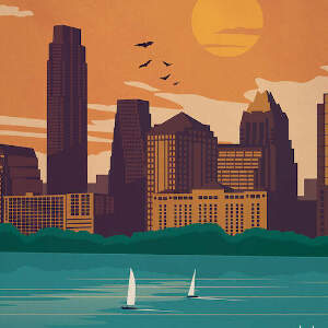 Austin Skylines Canvas Art Prints