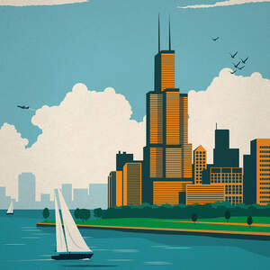 Chicago Posters Canvas Wall Art