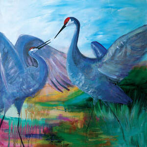Cranes Canvas Wall Art