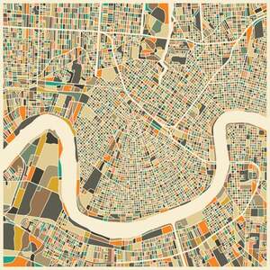 New Orleans Maps Canvas Prints