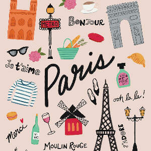 Paris Typography Canvas Art Prints