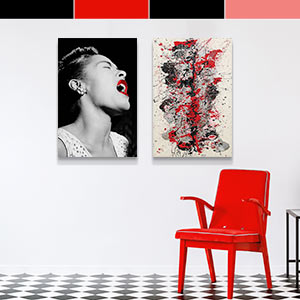 Black & Red Canvas Art Prints