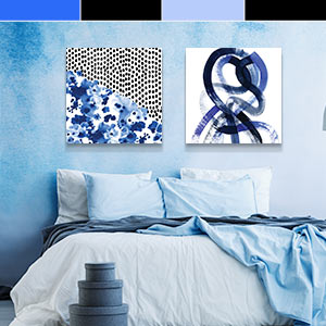 Black & Blue Canvas Artwork