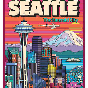Seattle Travel Posters Canvas Wall Art