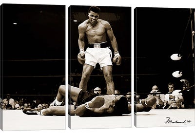 Muhammad Ali Vs. Sonny Liston, 1965 Canvas Art Print - 3-Piece Photography