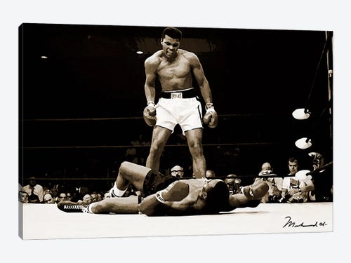 Muhammad Ali vs Sonny Liston Stretched Canvas ~ More Size 