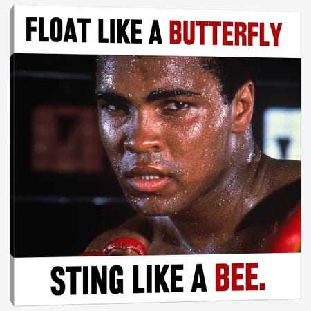 Float like a butterfly Sting like a Bee Canvas Print #10019} by Muhammad Ali Enterprises Art Print