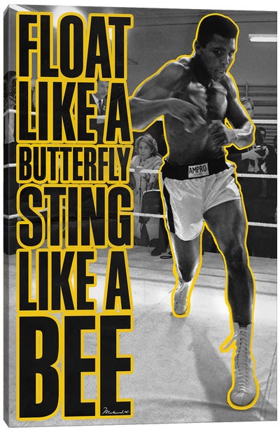 Float like a butterfly Sting like a Bee Canvas Art Print - Muhammad Ali