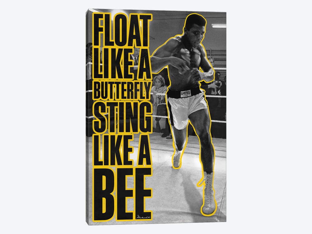 Float like a butterfly Sting like a Bee by Muhammad Ali Enterprises 1-piece Canvas Art Print