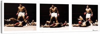 Muhammad Ali Vs. Sonny Liston Canvas Art Print - Athlete Art