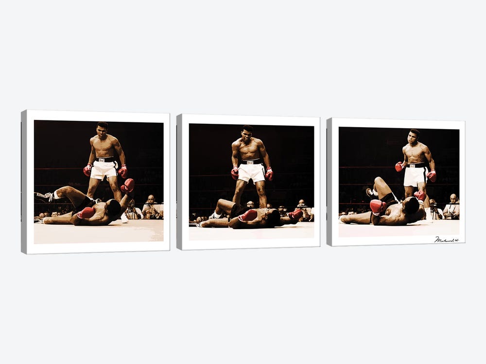 Muhammad Ali Vs. Sonny Liston by Muhammad Ali Enterprises 3-piece Canvas Art Print