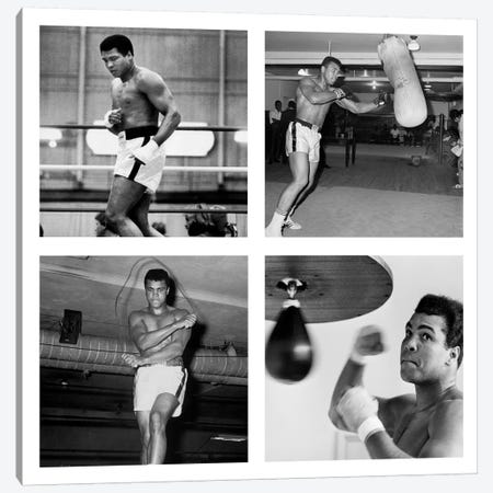 Muhammad Ali Practicing on Punching Bag, Muhammad Ali Punching Bag Canvas Print #10033} by Muhammad Ali Enterprises Canvas Art Print