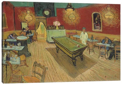 The Night Café, 1888 Canvas Art Print - Cafes