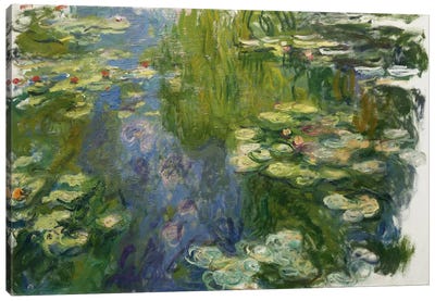 Le Bassin Aux Nympheas Canvas Art Print - Green Art