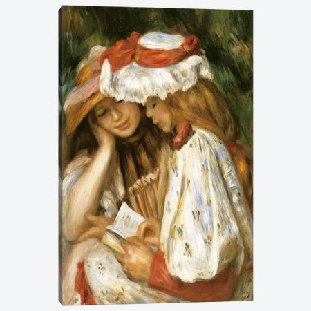 Two Girls Reading Canvas Print #1046} by Claude Monet Canvas Print