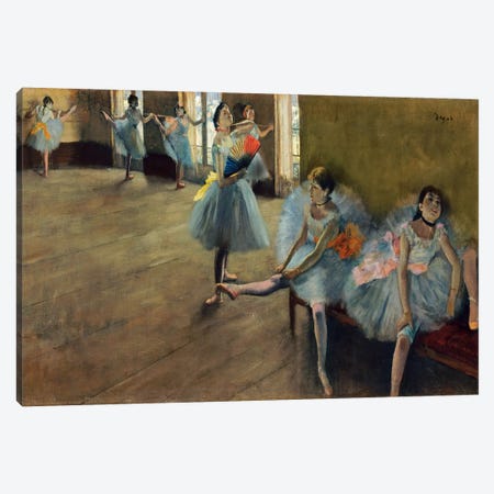 Dancers by Rail Canvas Print #1060} by Edgar Degas Canvas Art