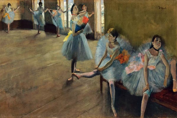 Edgar Degas: Dancers by Rail by Edgar Degas