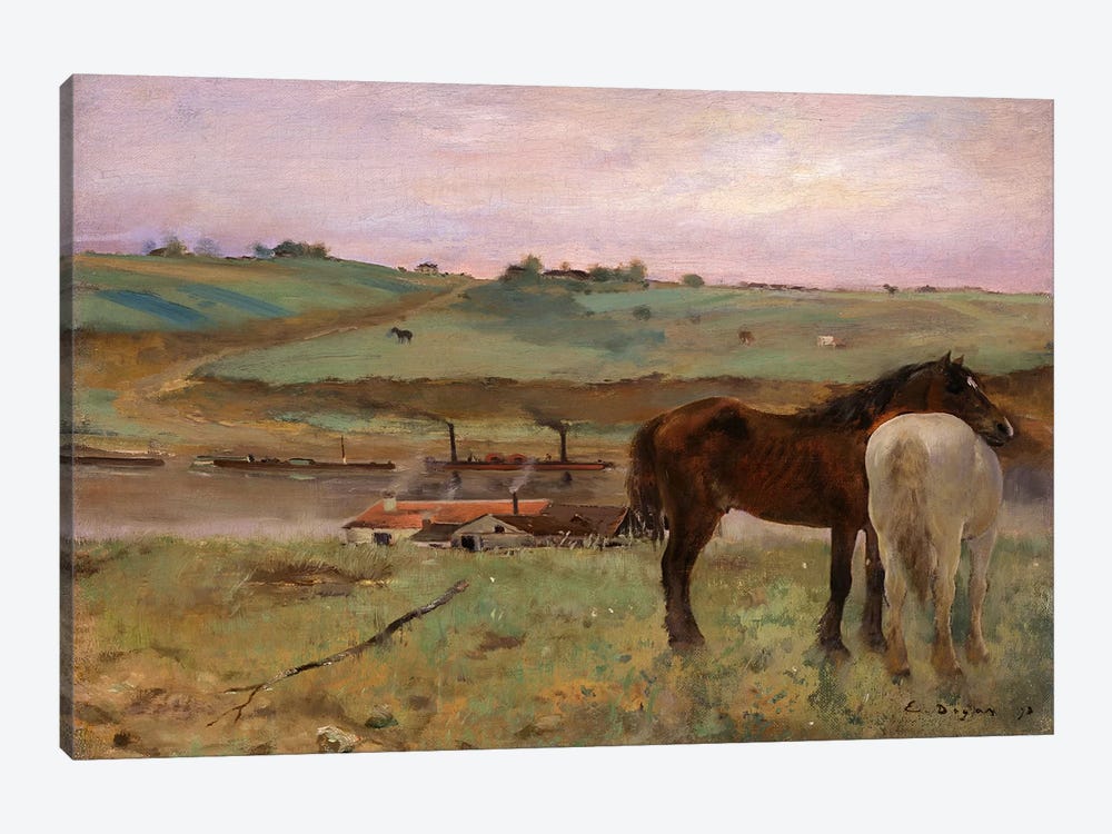 Horses in a Meadow, 1871 by Edgar Degas 1-piece Art Print