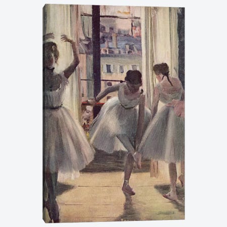 Drei Tanzerinnen in Einem Ubungssaal Canvas Print #1064} by Edgar Degas Canvas Print