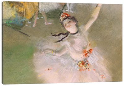 Dancer on The Stage Canvas Art Print - Edgar Degas