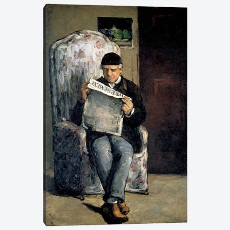 The Artist's Father (Reading L'Evenement) 1866 Canvas Print #1078} by Paul Cezanne Canvas Print