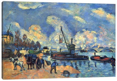 Seine At Bercy Canvas Art Print - Paul Cezanne