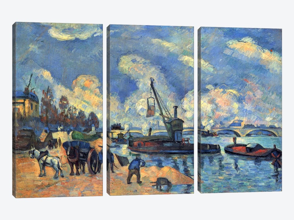 Seine At Bercy by Paul Cezanne 3-piece Art Print