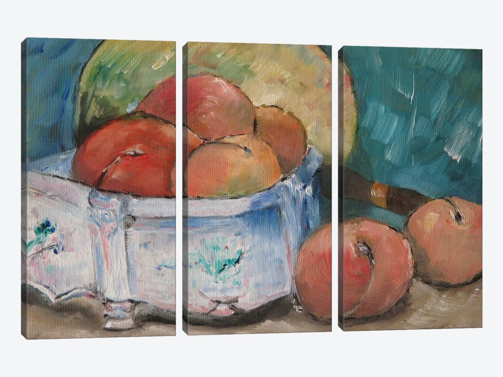 Fruit Bowl by Paul Cezanne 3-piece Canvas Wall Art
