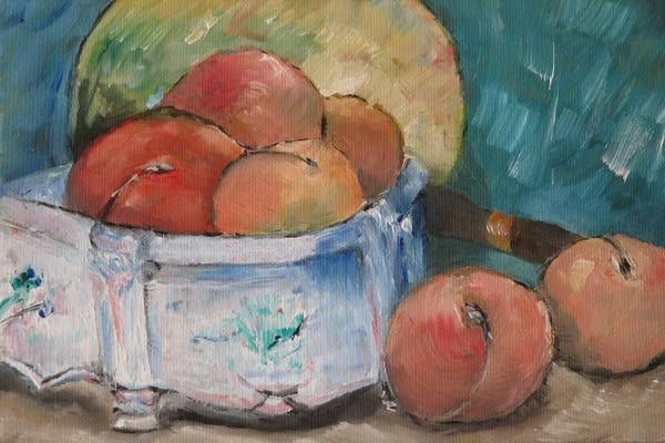 Food & Drink Still Life: Fruit Bowl by Paul Cezanne