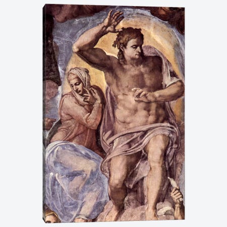 The Last Judgment (detail: Mary and Christ), 1536-1541 Canvas Print #1086} by Michelangelo Canvas Art Print