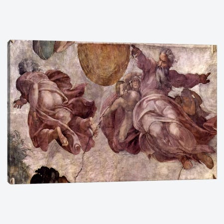 The Creation of the Sun, Moon and Vegetation, 1511 Canvas Print #1087} by Michelangelo Canvas Print