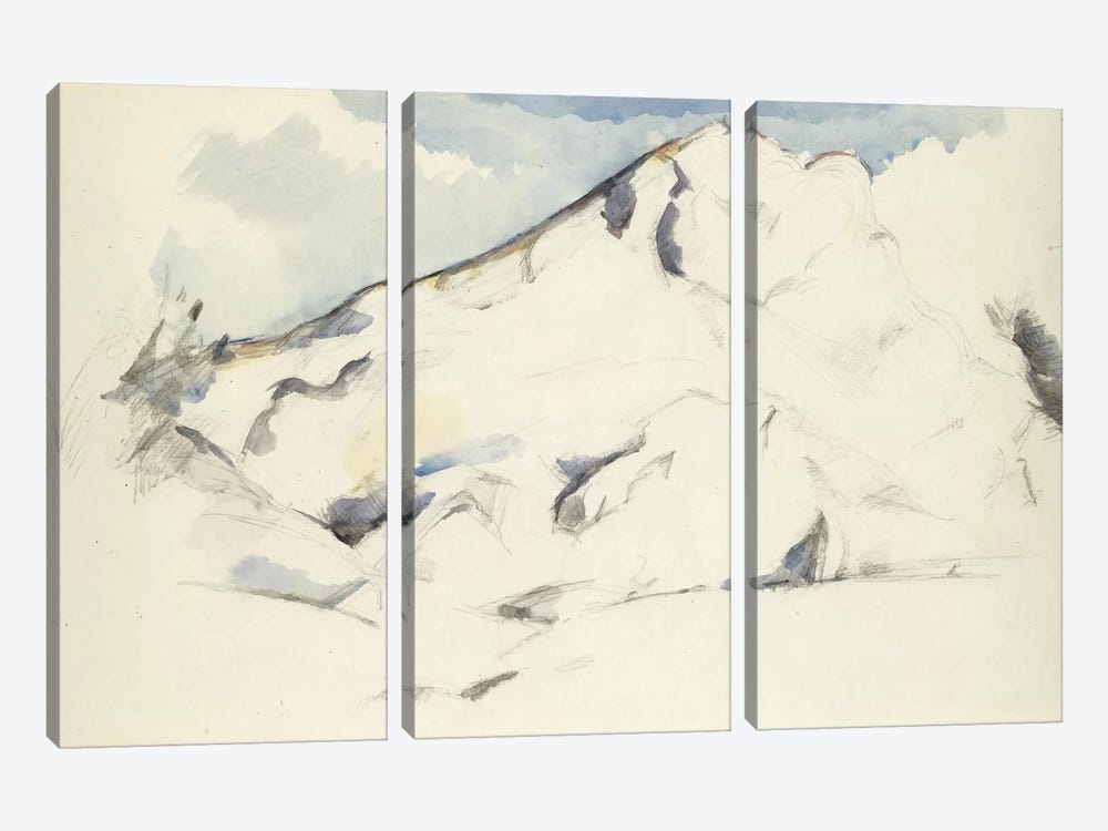 La Montagne Sainte-Victoire (Fruits Et Feuillage) 1900-1902 3-piece Art Print