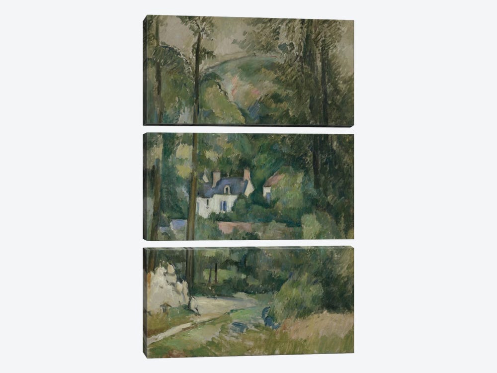 Maisons Dans La Verdure 1881 by Paul Cezanne 3-piece Canvas Wall Art