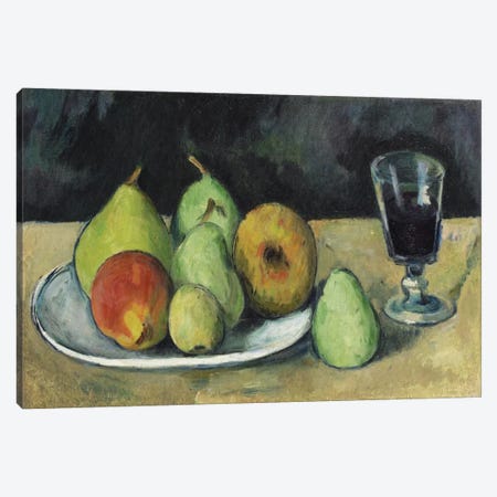 Verre Et Poires, c. 1879-1880 Canvas Print #1095} by Paul Cezanne Canvas Wall Art