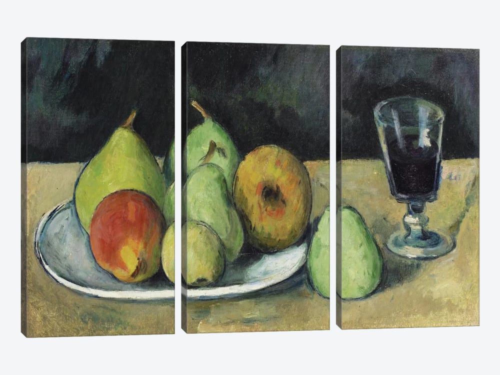 Verre Et Poires, c. 1879-1880 by Paul Cezanne 3-piece Canvas Art