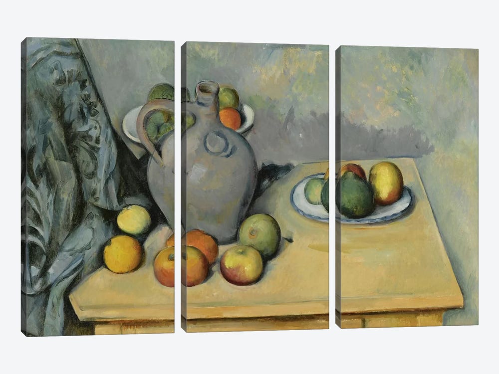 Pichet et Fruits sur Une Table (Pitcher and Fruits On A Table), c. 1893-1894 by Paul Cezanne 3-piece Art Print
