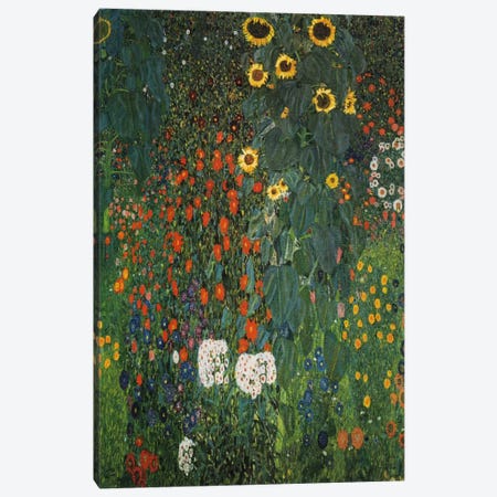 Farm Garden with Sunflowers 1912 Canvas Print #1097} by Gustav Klimt Canvas Wall Art