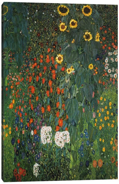 Farm Garden with Sunflowers 1912 Canvas Art Print - Gustav Klimt