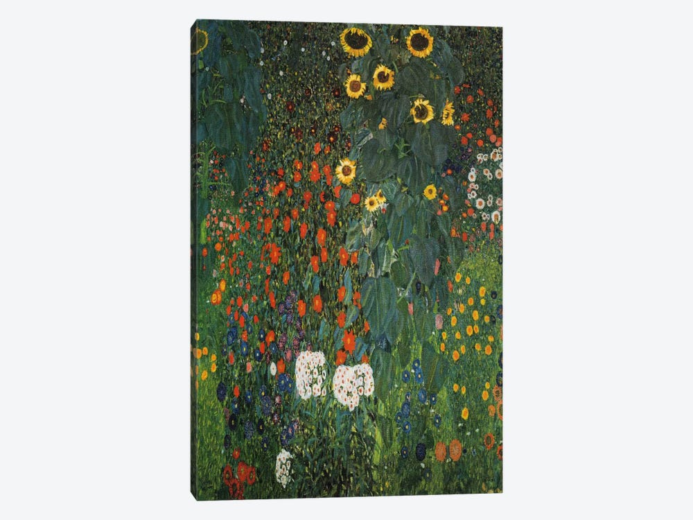 Farm Garden with Sunflowers 1912 by Gustav Klimt 1-piece Canvas Wall Art