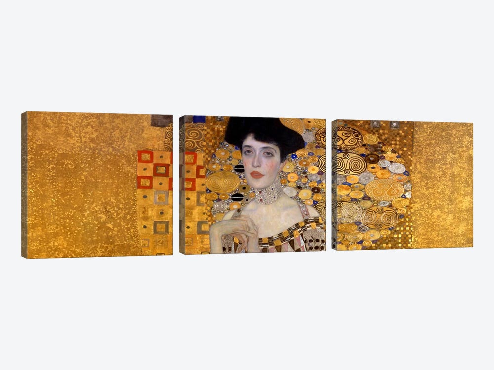 Portrait of Adele Bloch-Bauer I by Gustav Klimt 3-piece Canvas Print