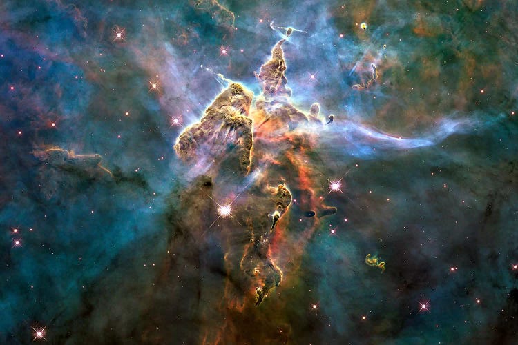 iCanvasART 3-Piece Mystic Mountain in Carina Nebula Hubble Space Telescope Canvas Print by NASA 1.5 x 60 x 40-Inch